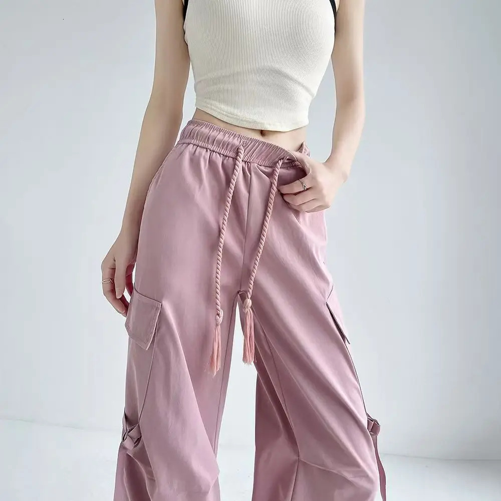 Casual womens goods Y2K street clothing underwear matching oversized sports pants dragging high waisted runners Trouser chic wide leg 250324Z