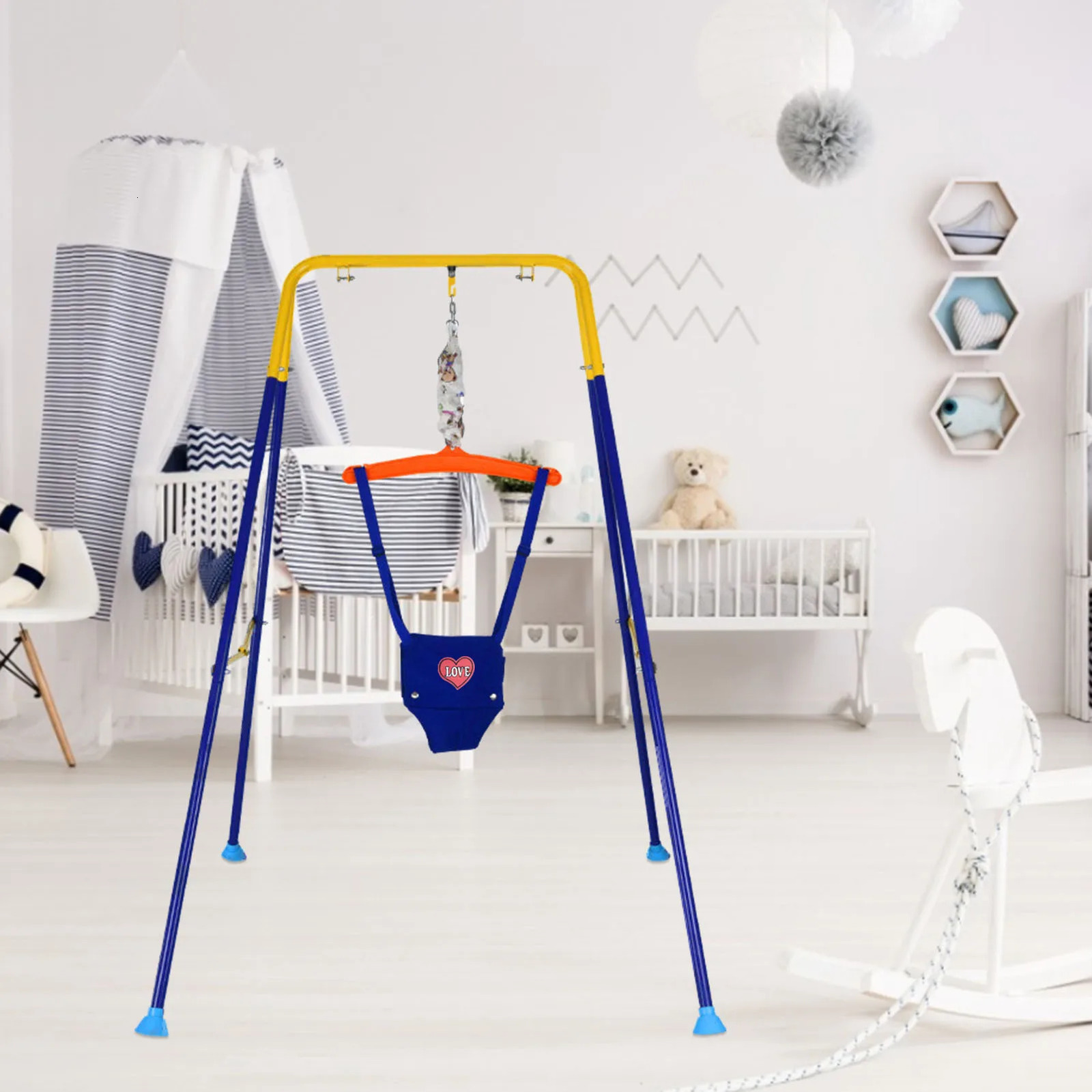 Baby Standing Door Jumper Exerciser Outdoor Baby Swing Bouncing Chair Sliding Adjustment Buckle Kids Jumping Hammock Seat 250324