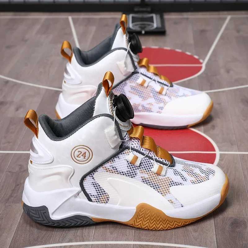 Childrens basketball shoes breathable boys and girls button anti slip sports childrens outdoor leather mat coach sports shoes W250324