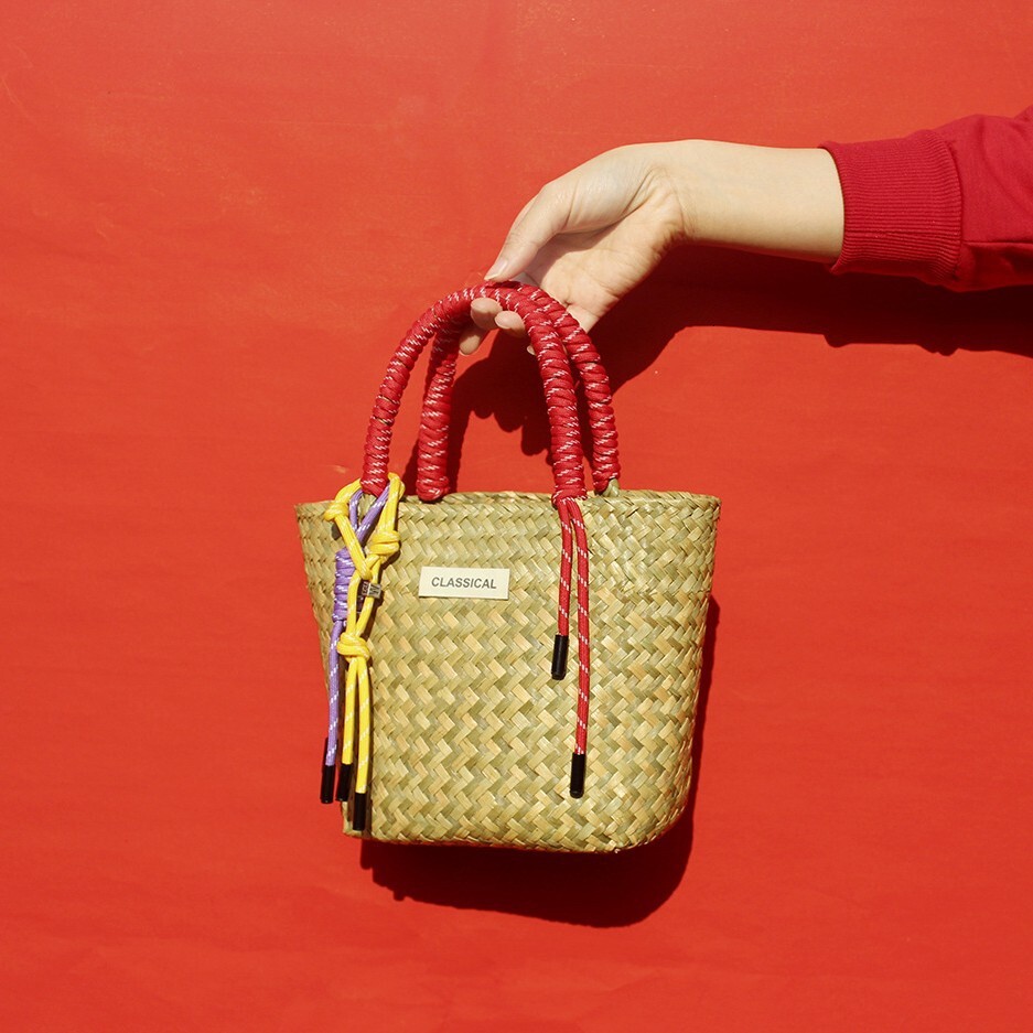 Straw Festive Wedding Bridesmaids Hand Gift Handbag Hand-woven Festival Company Annual Meeting Full Moon Hand Bag for Women