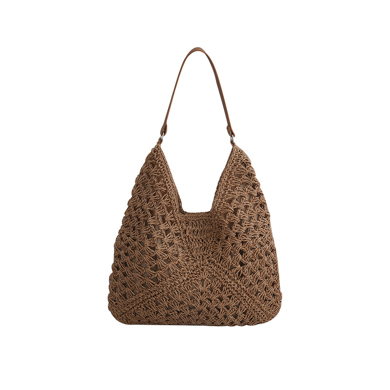Straw bag hollow out summer travel shopping everything commute everything braided belt underarm bag 2025s hot
