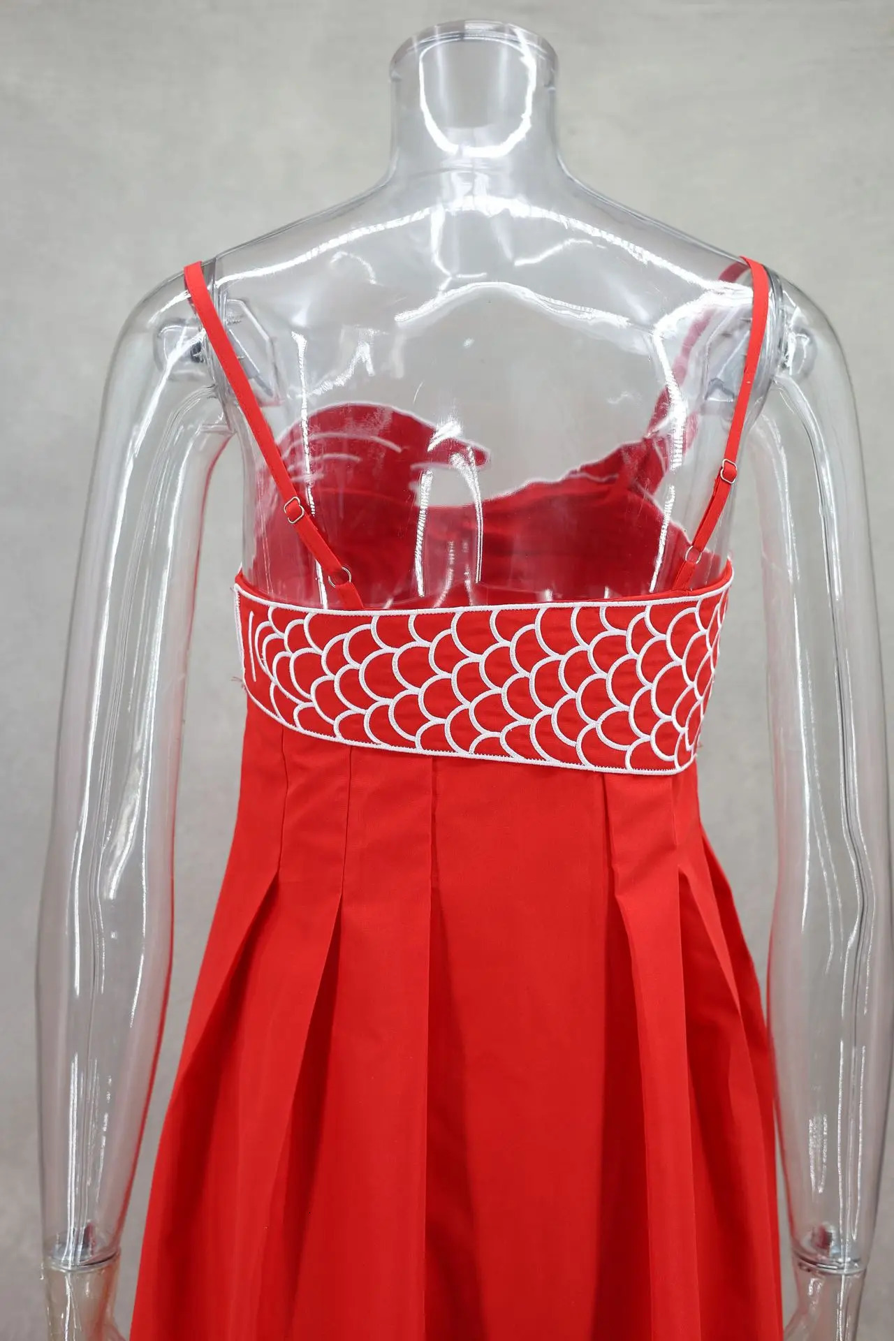 Summer 2024 Lady Party Streetwear Red Fish Top Maxi Dress For Women Sexy Sling Sleeveless Backless Femlae Robe Street Vestidos 250320