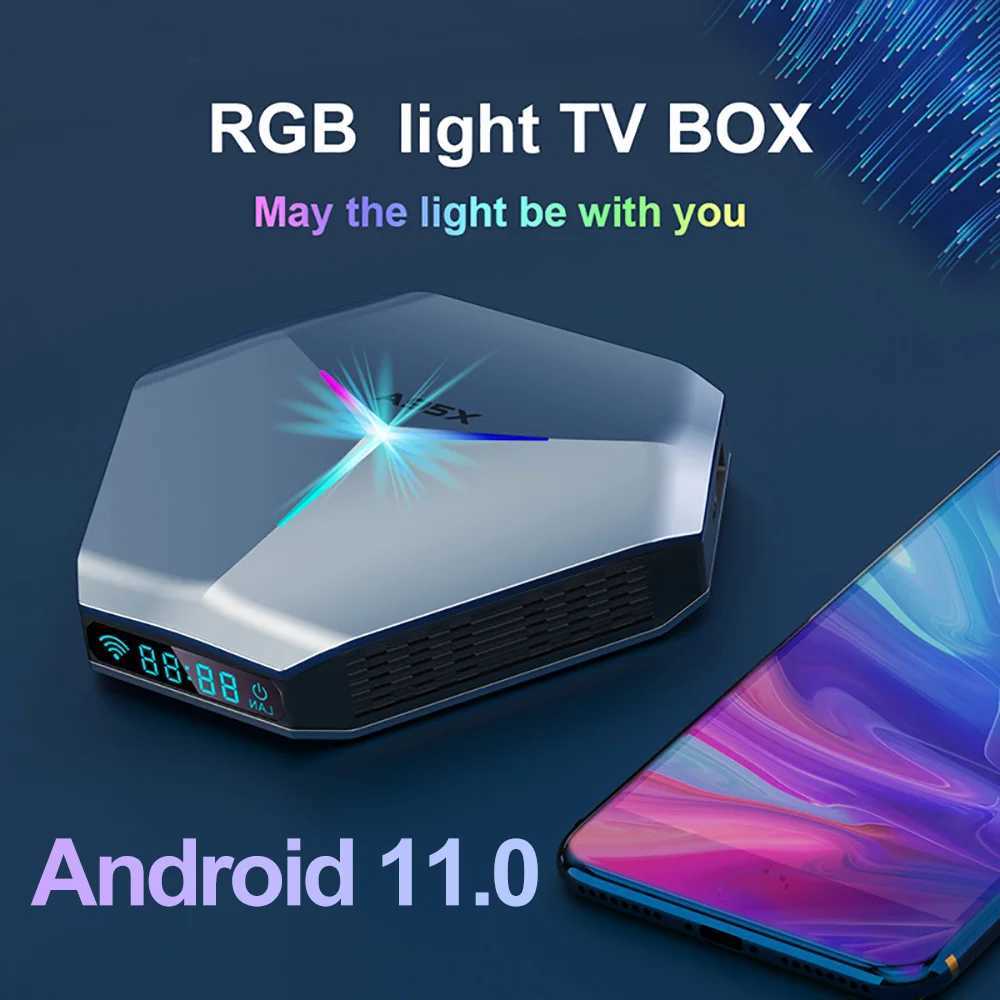 2025 A95X F4 RGB Light Smart TV Box Android 11 Amlogic S905X4 4G 64GB 32G Wifi BT Media Player TVBOX A95XF4 2G16G Set Top Box X250325