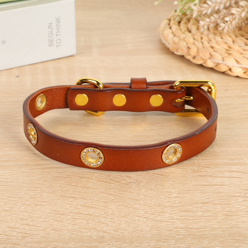 Premium Leather Pet Collars for Medium & Large Canines - Comfortable Head Layer Design