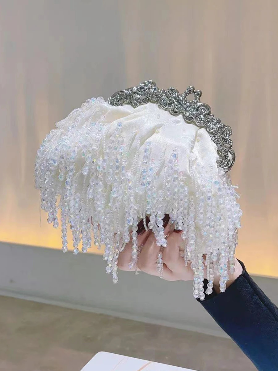 Pearl Evening Bag Womens Beaded Diamond Clutch Rhinestone Day Clutch Wallet Wedding Wallet Party Ball Handbag 250320