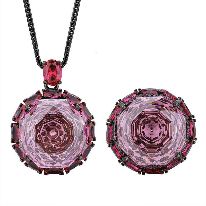 Popular hot item new Zhuangsheng jewelry copper base gold-plated rose cut circular temperament light set for women 18-16m