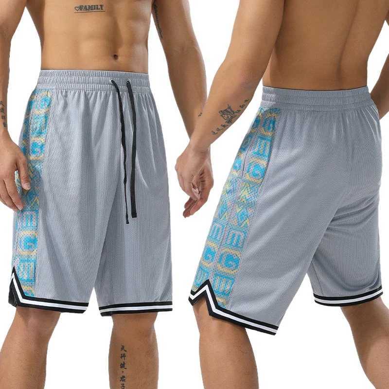 Mens fitness jogging pants bodybuilder sports scanning beach shorts breathable five quart Trouser sports pants W250324