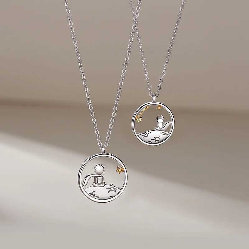 Fashionable new two-color couple S925 silver plated Little Prince pendant necklace luxury Kravik chain jewelry 2021 W250325
