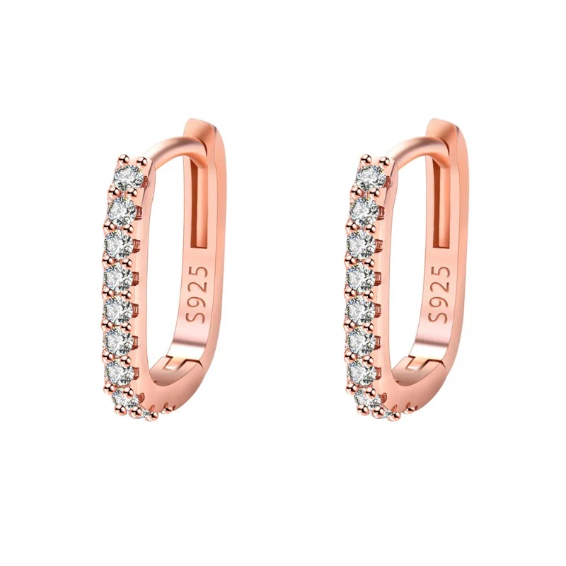 Elegant 925 Sterling Silver Crystal & Zircon Hoop Earrings for Women