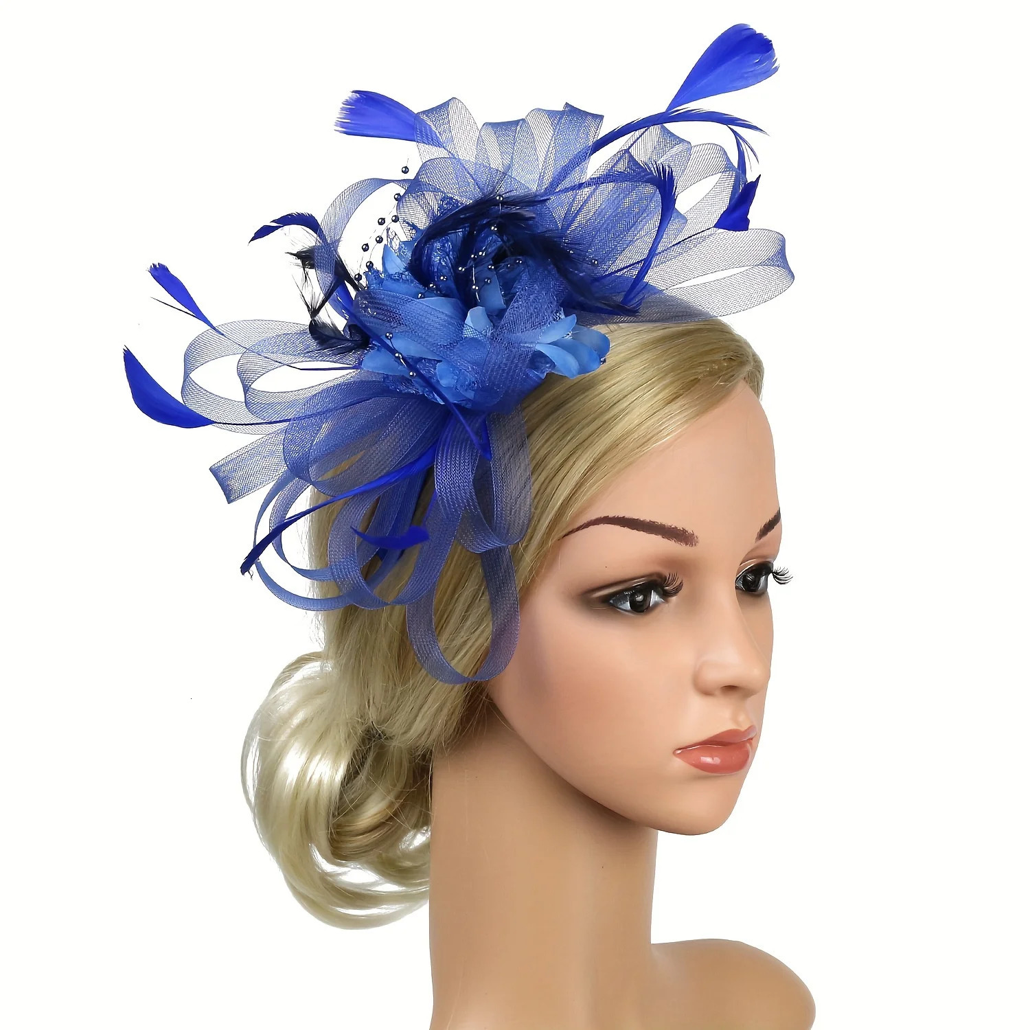 Fascinators Hat Lady Tea Party Headband Flower Cocktail Mesh Feather Hairpin kentucky Hat Wedding 250324