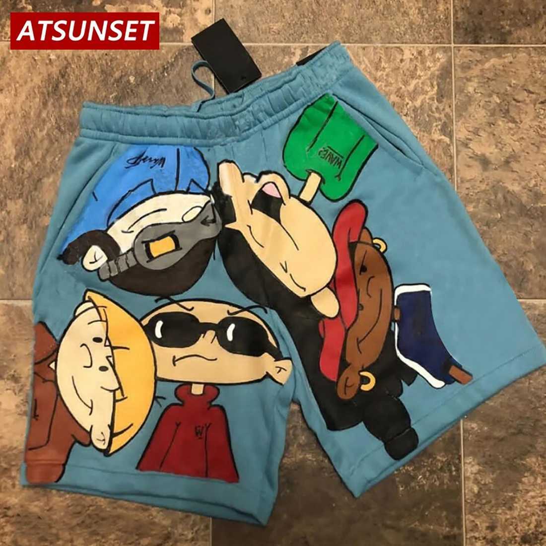 Men's Shorts ATSUNSET 2022 Mens Summer New Hot Casual Shorts Cartoon Printed Pure Cotton Clothing Shorts Hawaiian Fashion Bottom z250325