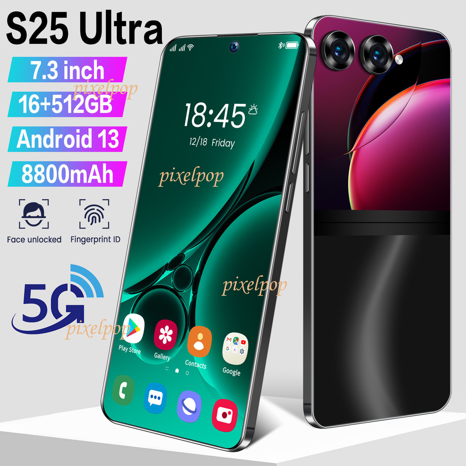 S25 Ultra+ Android 16G+512GB smartphone Cell Phones Unlock Touch Screen Phone Androids Camera Telephone HD Display Face Recognition