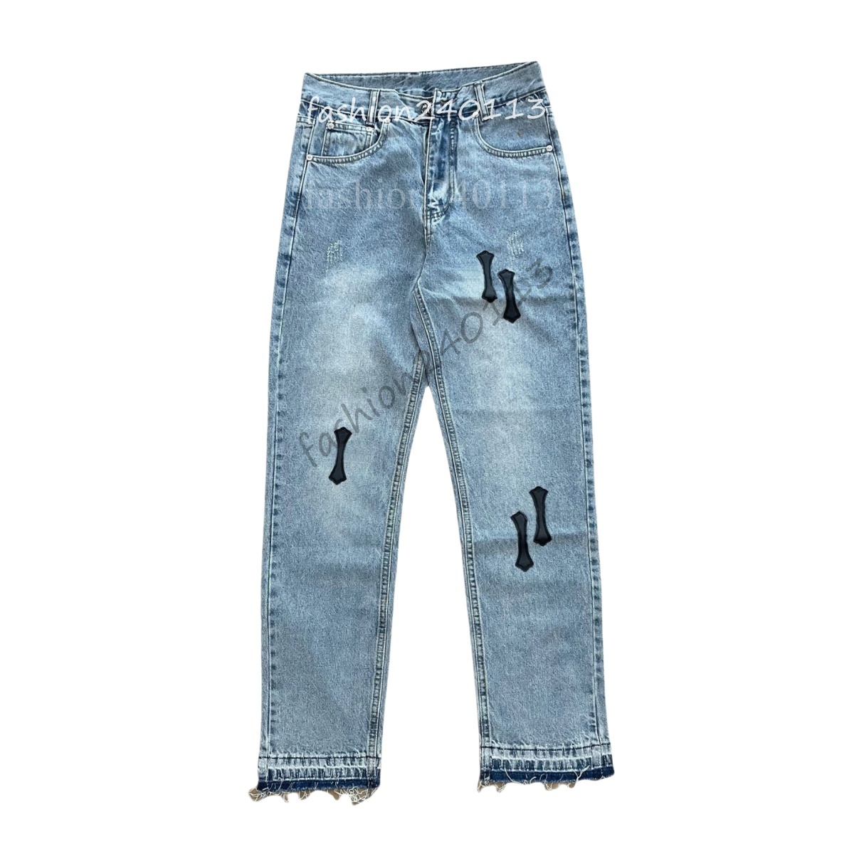 designer for mens pants Mens Jeans trends Distressed Black Ripped Biker Slim Fit Motorcycle Mans stacked men womens baggy jeans hole