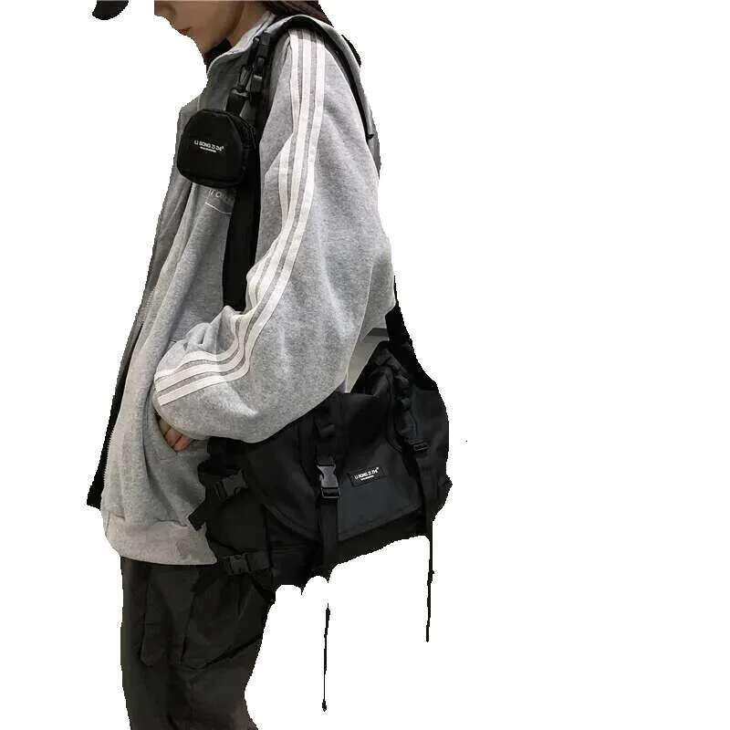 Tilorraine Trendy Locomotive Covered Messenger 2022 Japanese Korean Street Leisure Single Shoulder Crossbody Bag Unisex