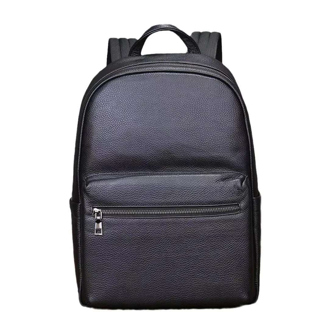 New Fashion Brand Genuine Men Backpacks Real Natural Leather Student Backpack Boy Business Laptop School Bag