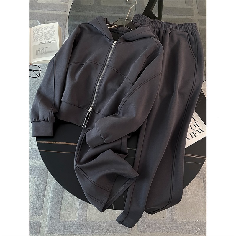 European Sportswear for Women's Spring Autumn 2024 New Style, Trendy High end, Slim Fashionable, Two piece Hoodie and Pants Set