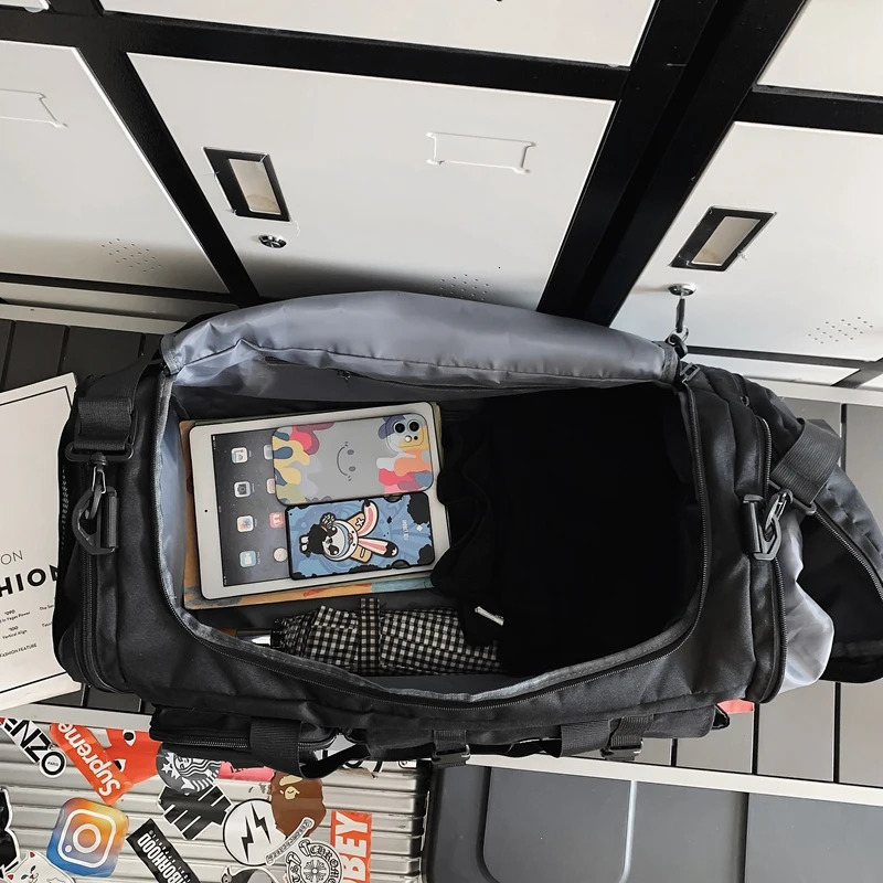 Stylish large capacity nylon travel duffel bag waterproof gym bag for men and women 250314