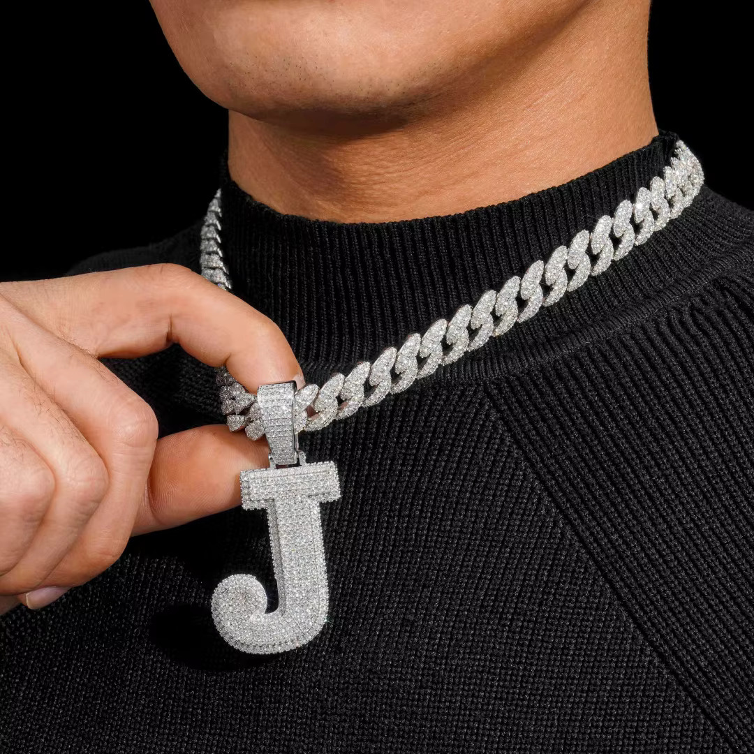 S925 Silver Alphanumeric Moissanite Pendant