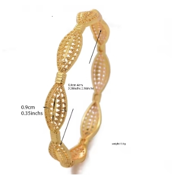 18K Dubai Gold Color Bangles For Women African India Party Wedding Bracelets Bangles Gifts