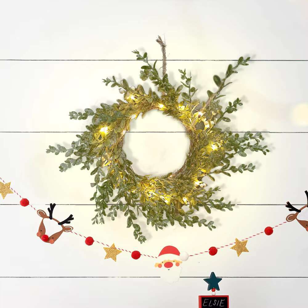 LED leaf wer wreath battery operation copper wire fairy string lights wedding party decoration