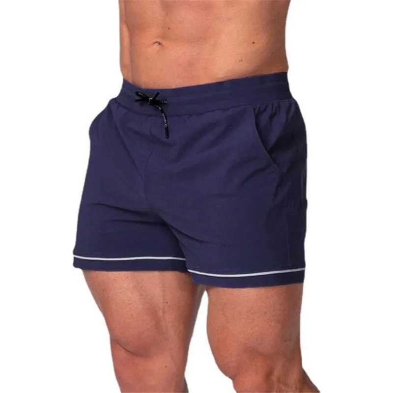 Mens running shorts gym fitness training sportswear mens shorts knee length beach sports pants bottom W250324