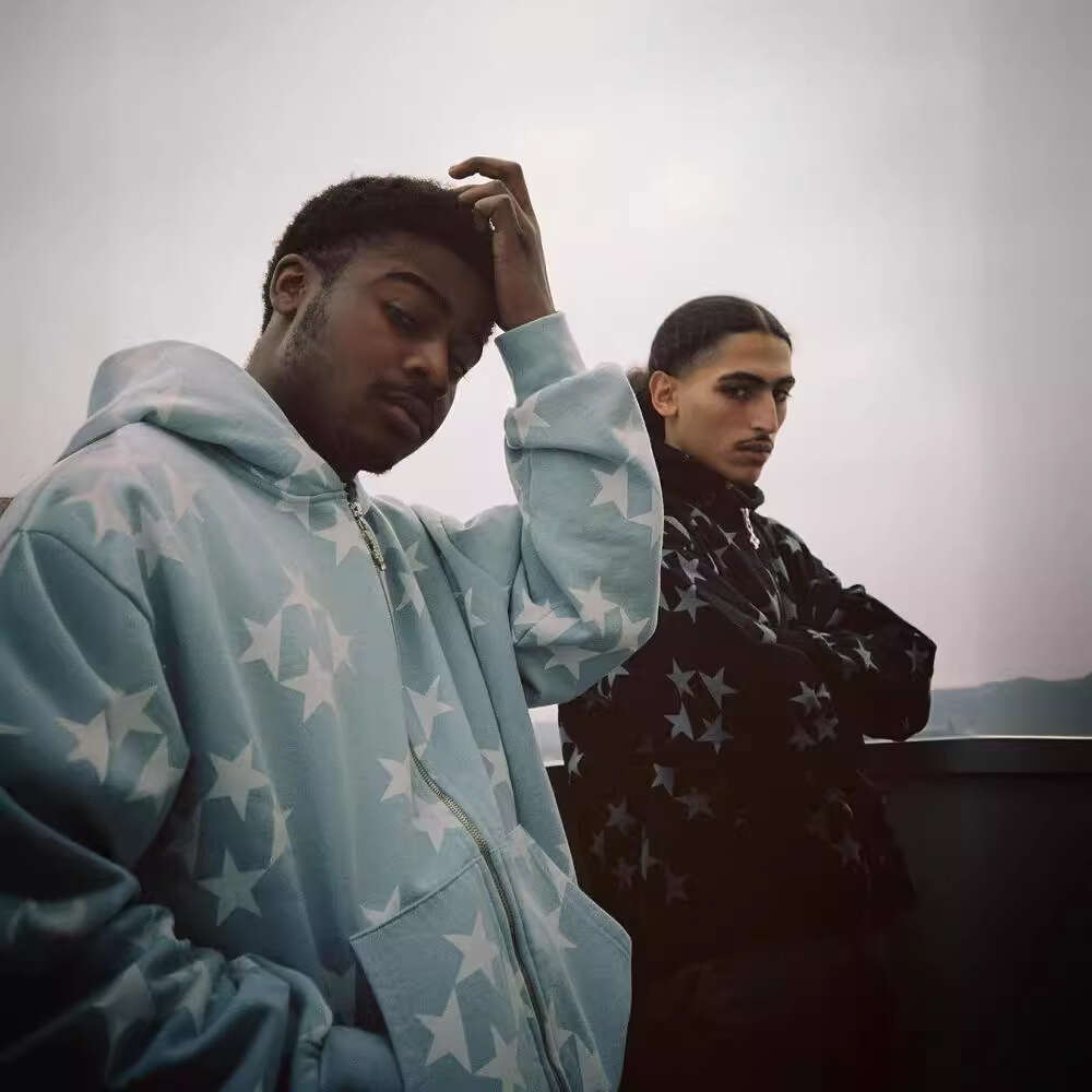 Street punk style top hip-hop new with letter pattern print hoodie