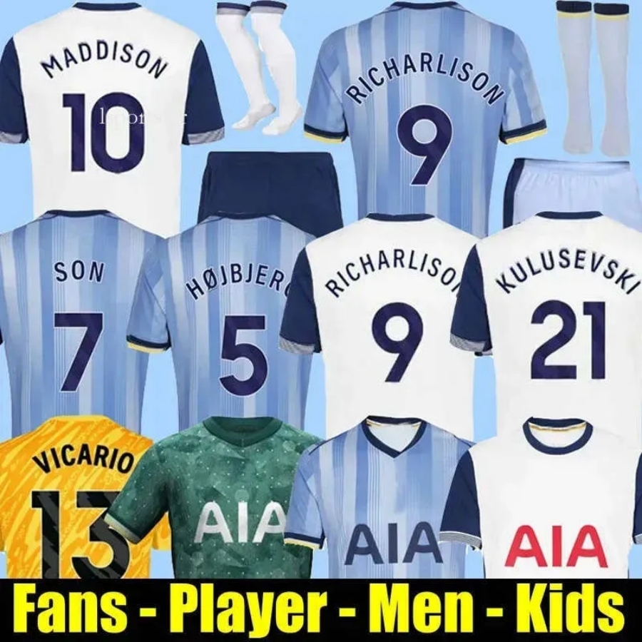 Dejan Kulusevski TOT Jersey 24 25 26 Soccer James Maddison Brennan Johnson Son Heung-Min Archie Gray Timo Werner Guglielmo Vicario Radu Dragusin Player Away Home Fan