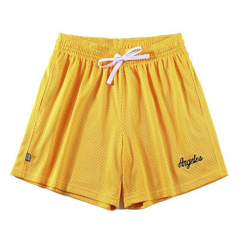 Mens running shorts solid color double-layer mesh American basketball shorts quick drying gym outdoor pants W250324