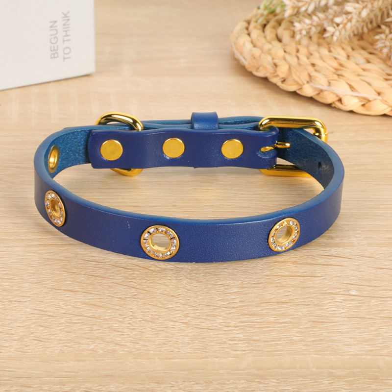 Premium Leather Pet Collars for Medium & Large Canines - Comfortable Head Layer Design