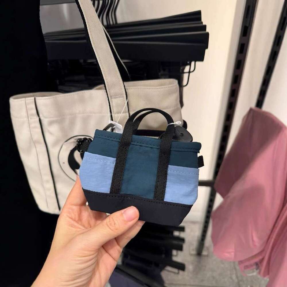 Spring New Nylon Color Blocked Small Headphone Coin Purse, Pendant Bag, Multi Pocket Canvas Mini Bags B5