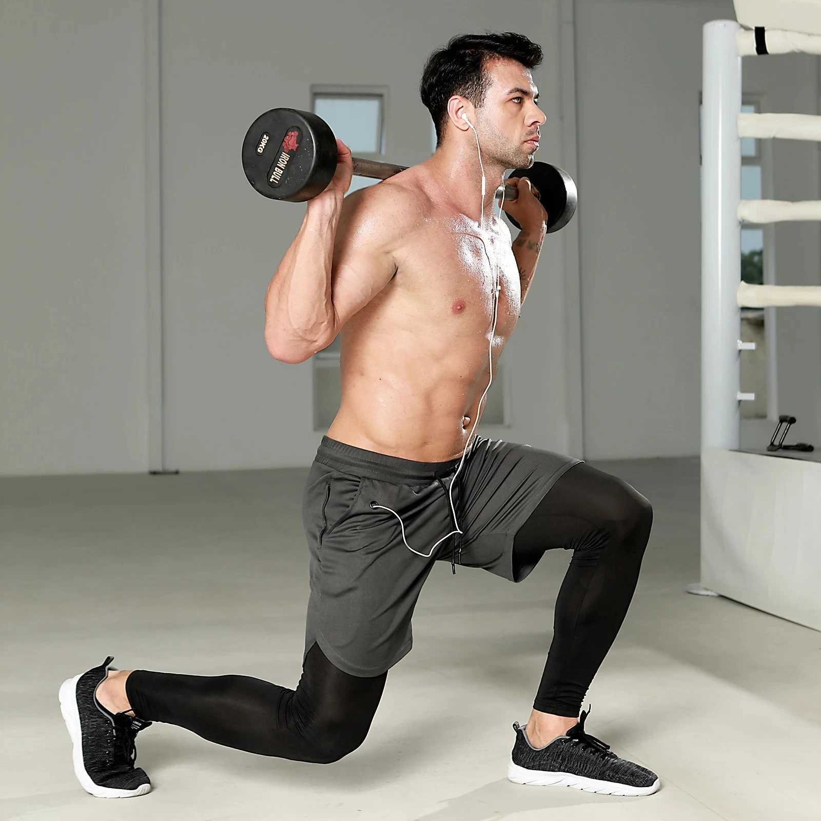 New mens sports running shorts mens 2-inch sportswear fast drying compression leg fitness training jogging shorts mens W250324