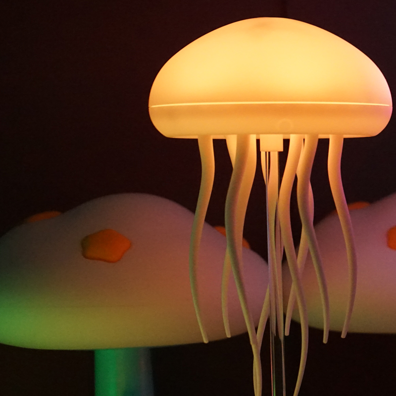 Elegant Voice Controlled Jellyfish LED Light Fixture - Enhance Your Sleep Environment with Colorful & Energy Saving Accents