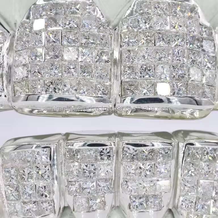 Unique Design in Sale Price Moissanite Grillz Custom Made Full Set Fully Iced Out Grillz 925 Sterling Silver for Men and Women