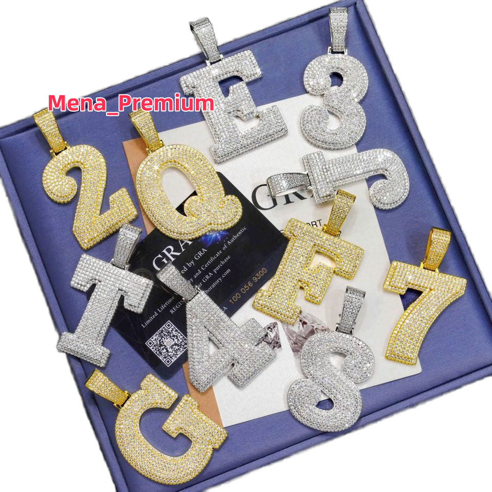 S925 Silver Alphanumeric Moissanite Pendant