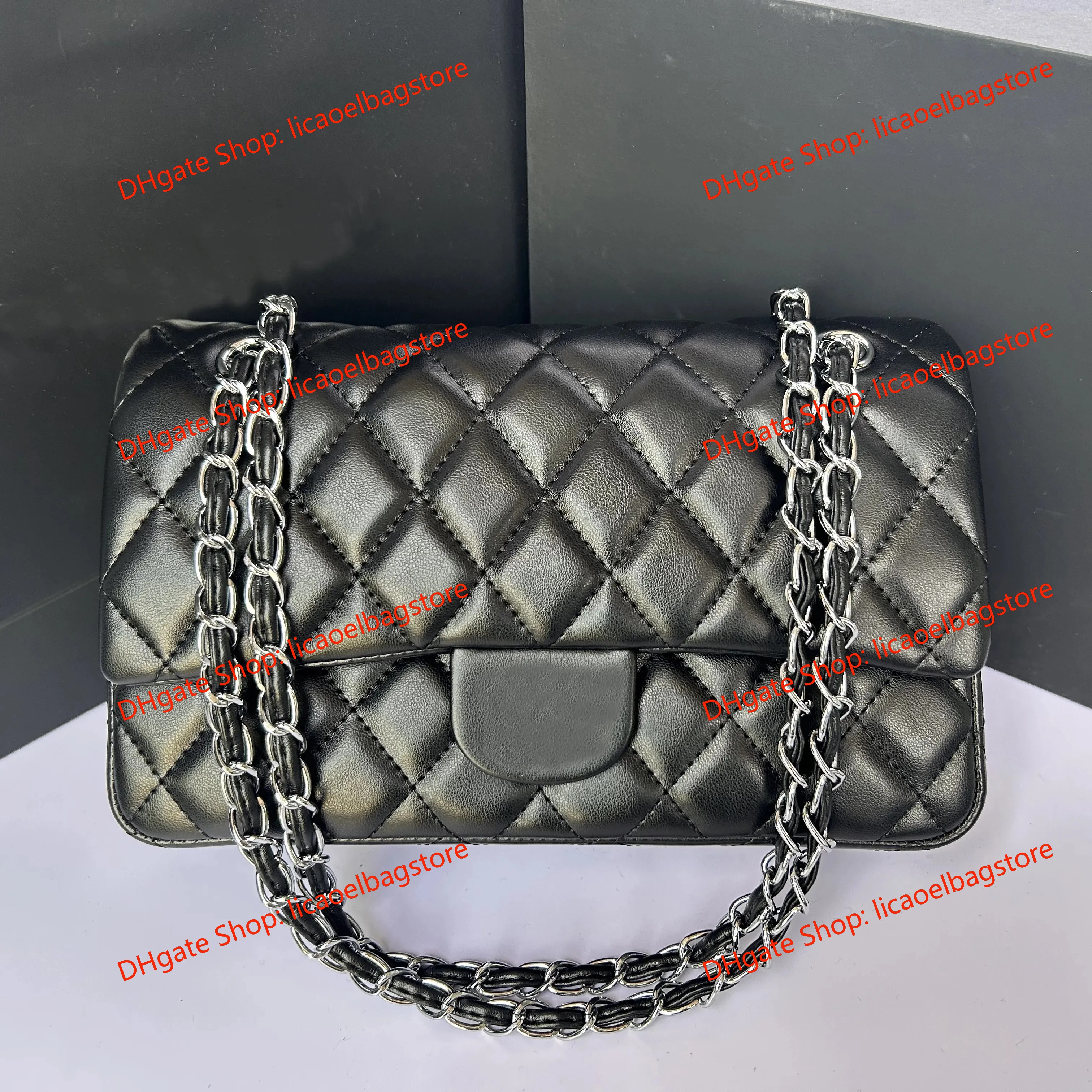 Designer bags Chain Bag plaid flap 5A CF caviar shouder handbag gold silver chain leather double letter solid color buckle square stripe lady messenger 250608