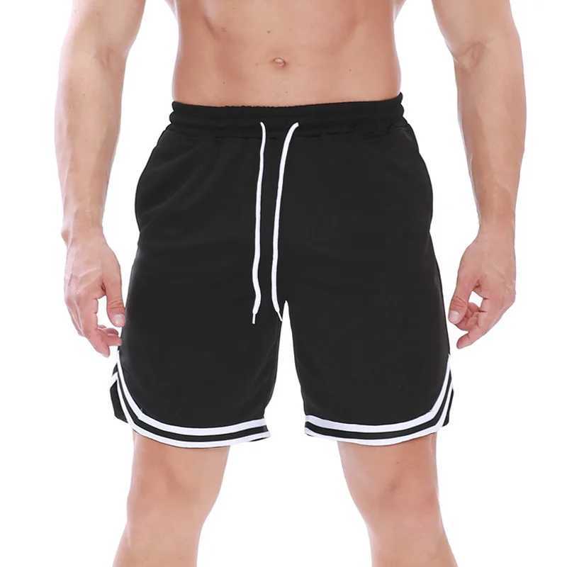 Summer mesh fabric mens basketball and football shorts mens black and white sports running and jogging fitness pants M-3XL W250324