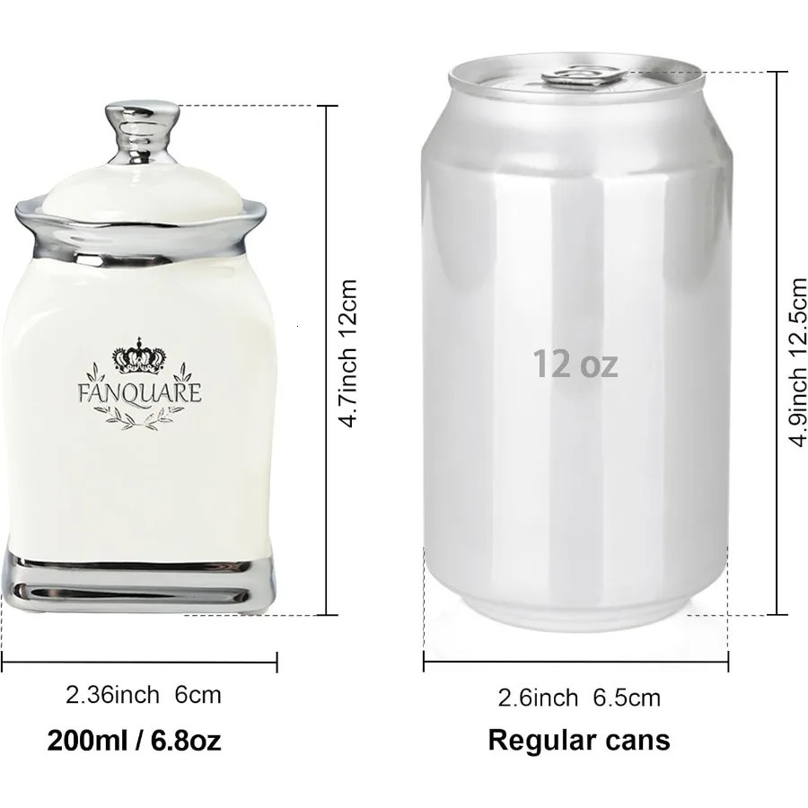 Fanquare white countertop jar set 3in3 size farmhouse tile biscuit and small sugar bowl ceramic decoration 250324