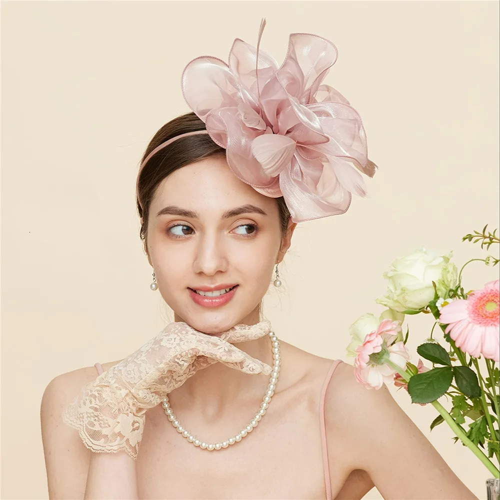 Female Charm Hat Tea Party Headband Kentucki Derby Headband Feather Mesh Headband Cocktail Hair Clip 250322
