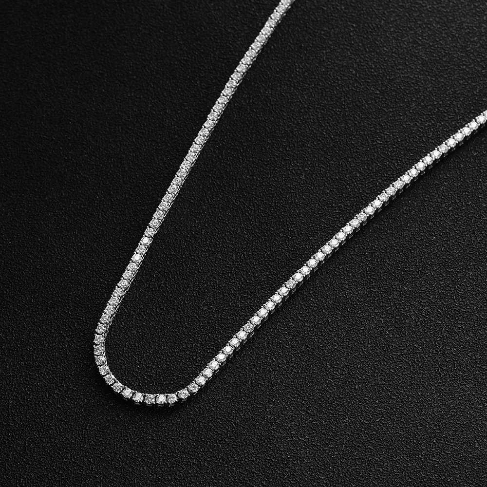 KNOBSPIN 2.5mm Moissanite Tennis Necklace with Full Diamond Pendant GRA Certificate 925 Pure Silver Jewelry W250325
