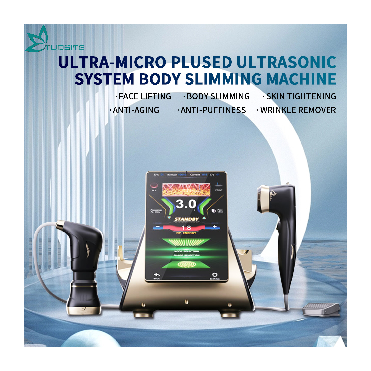 Two Handles 2 in 1 Hifu 22d Max Non-invasive Machine 13d U-ltherapy Face Lifting Hifu Machine for Wrinkle Remover Tighten Waist