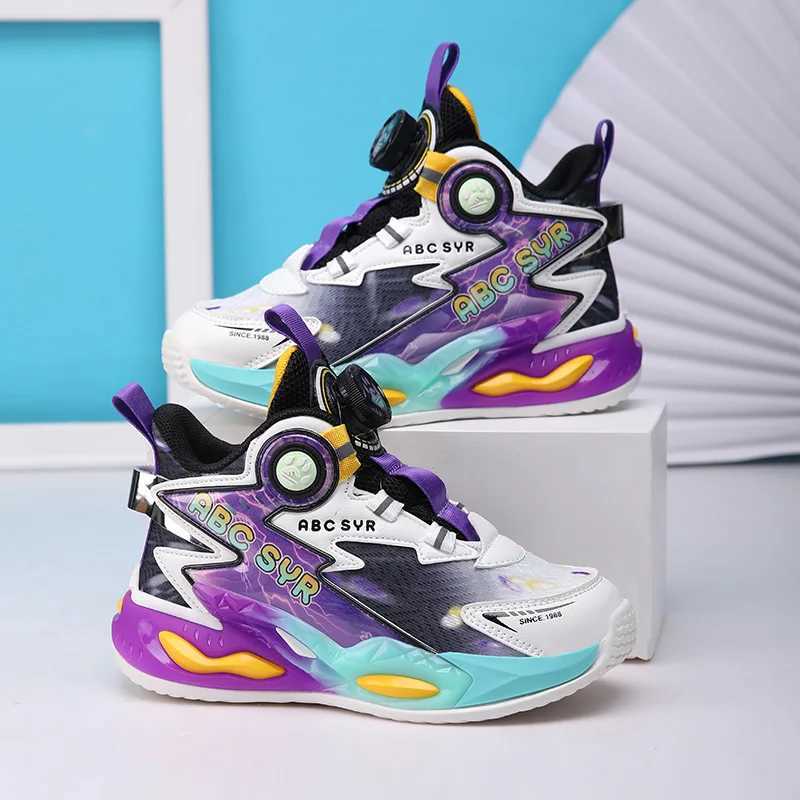 Sapatilhas de basquete casuais infantissapatilhas esportivas para meninosnameisdesign de luxo4 a 12 anos crianas W250324