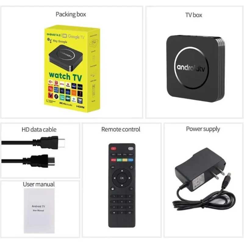 Q3 Android 14 TV Box 8K Set Top Box Allwinner H3 HD 4K 2.4G Wifi 4GB 64GB Smart Streaming Player Google Play Youtube X250325
