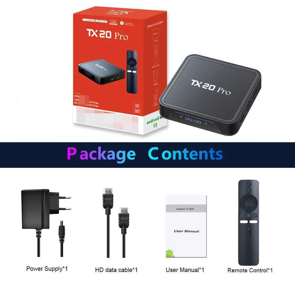Android 15 new TX20 Pro smart TV box Allwinner H313 8K video decoding upgrade 16G 256G 5G 2.4G BT5.2 dual WiFi set-top box X250325