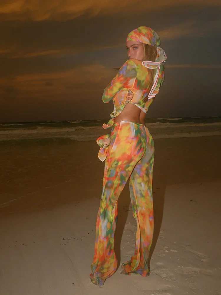 2025 two-piece Ups swimsuit mesh eyepatch bikini 2024 swimsuit printed bikini setXJ250324