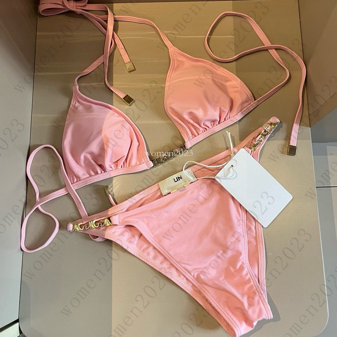 Brand Maillot de bain femme bikini créateur été maillot licou mode deux pièces décontracté sexy vacances plage dos nu natation 25 mars