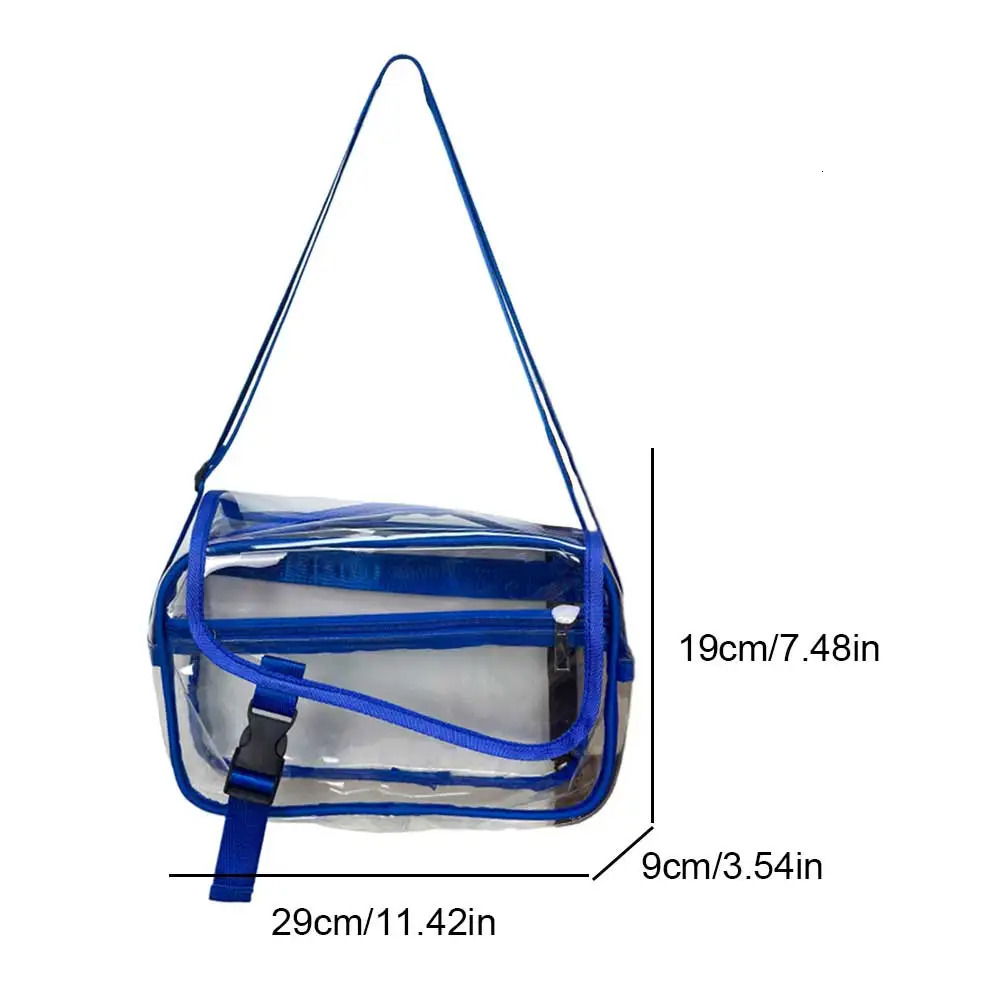 PVC Clear Crossbody Bag Trendy Sling Bag Large Capacity Outdoor Travel Bag Adjustable Strap for Concerts Sports Festivals 250324