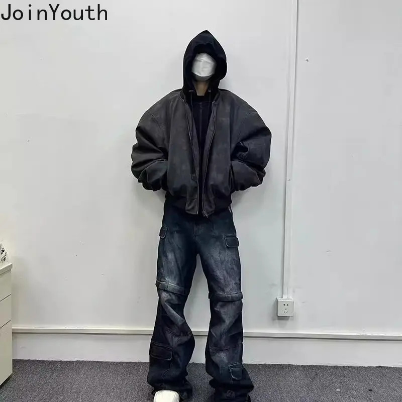 Women Harajuku Jackets Two Y2k Tops Streetwear BF Leather Outwear Casual Fashion PU Bomber Coat Jackets For Women 250322