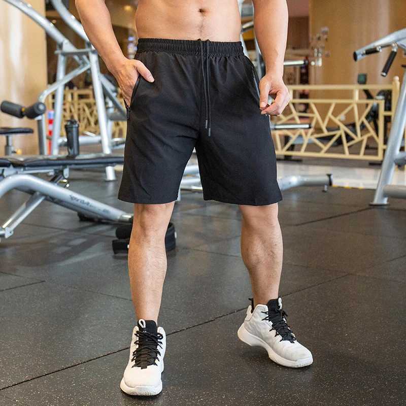 2022 spandex fitness running shorts mens sports shorts breathable fast drying training gym sports shorts runners zipper pocket shorts W250324