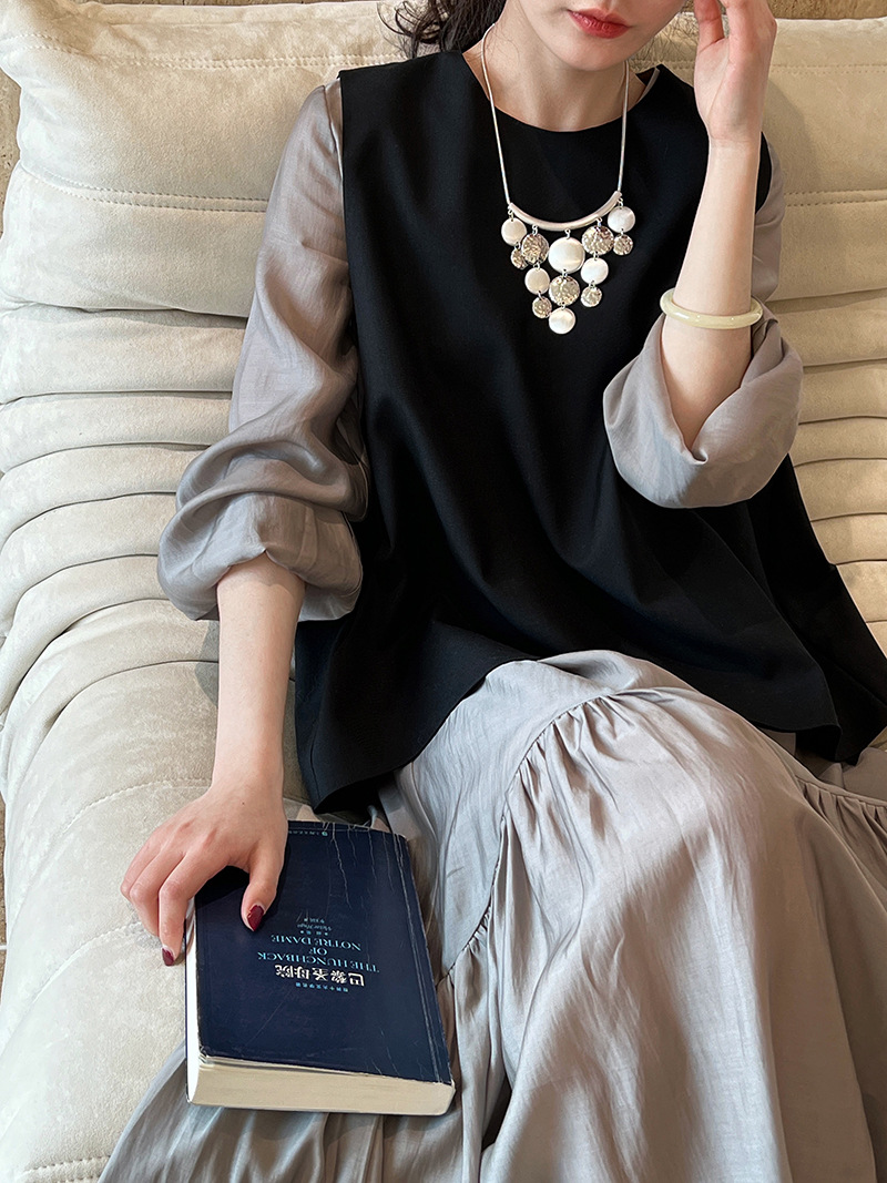 SY16280 A5 Master Quality French Design Fishtail Dress Spring New Loose Gentle Long Dress
