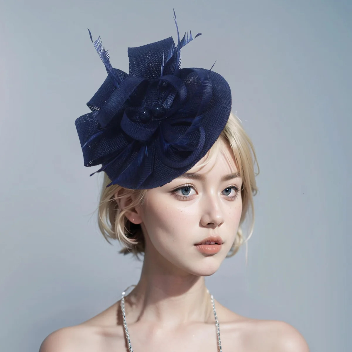 Women Chic Fascinator Hat Cocktail Wedding Party Church Headpiece kentucky Headwear Feather Hair Accessories Chinese Fascinators 250322